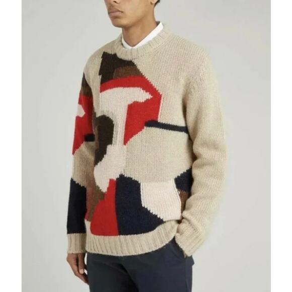 NN07 no nationality NEW BRADY wool blend Italian yarn Patterned sweater LARGE - Picture 7 of 8